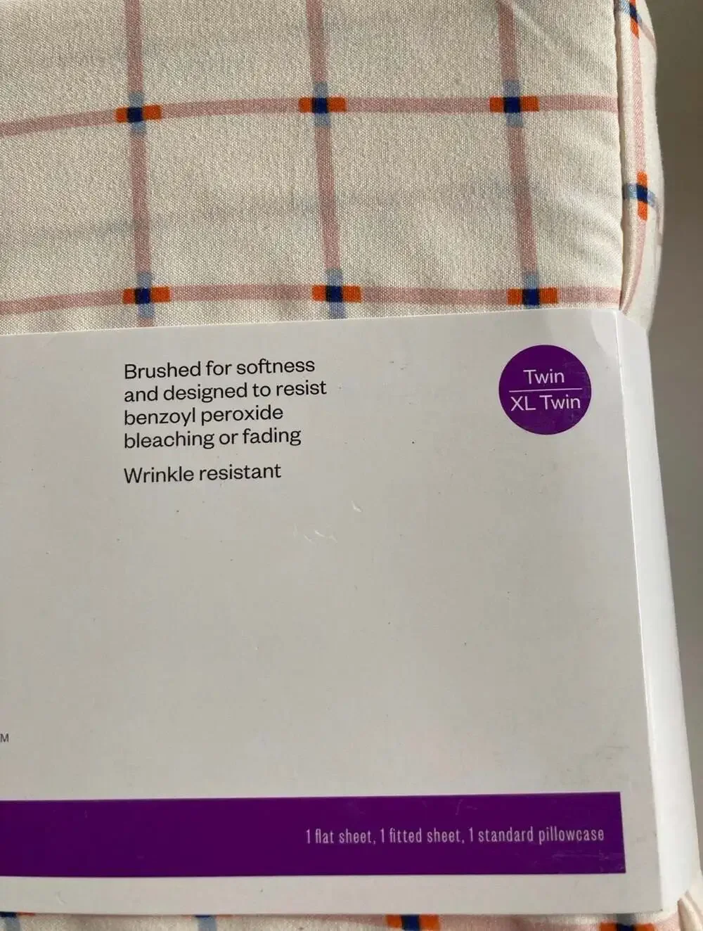 Room Essentials Twin/XL Twin Microfiber Sheet Set‎ Plaid